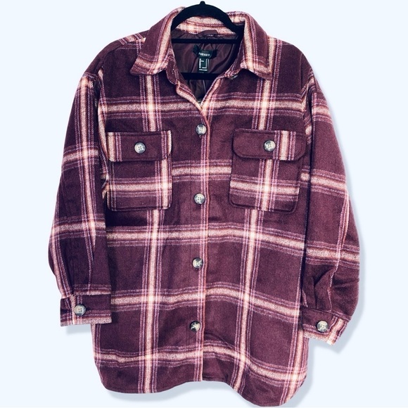 ⭐️FOREVER 21 Plaid Flannel Shacket Shirt Jacket - Picture 2 of 7